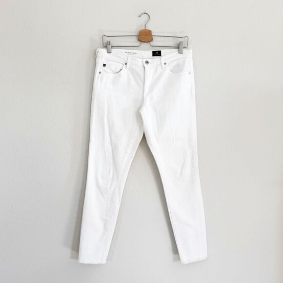 AG Adriano Goldschmied THE LEGGING ANKLE Super Skinny Jeans in White Raw Hem - Picture 2 of 16